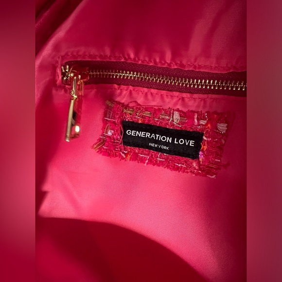 NWT Generation Love Eden Tweed Backpack - Hot Pink 💗 - Picture 14 of 14